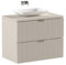 Wena Mobel Waschbeckenunterschrank 80 cm Breit | Waschtischunterschrank mit Schubladen | Badezimmerschrank unter Waschbecken | Badezimmerunterschrank (Kaschmirbeige)