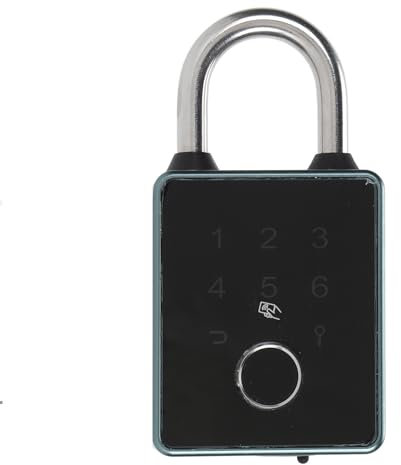 Candado de Contraseña Inteligente, Candado de Huella Digital 5 en 1 Desbloqueo IP65 Candado Recargable USB Impermeable para Taquillas (#2)