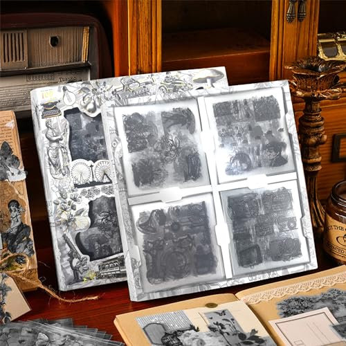 500 Stück/100 Blatt Scrapbooking Aufkleber Set Scrapbooking Sticker Zubehör Scrapbook Stickers Aufkleber für Scrapbooking für Bullet Journal, Tagebuch, Scrapbooking