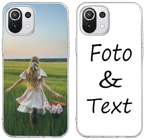 DCPPCY Personalisierte Handyhülle für Xiaomi Redmi 10C 4G Hülle Personalisierte,mit Eigenem Foto Bild Text Individuelle Schutzhülle Transparent Silikon Handyhülle Selbst Gestalten Text Custom Case