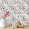 ReWallpaper 44.5cm×7m Fototapete Blumen 3d Effekt Folie für Möbel Weiß Muster Tapete Beige Weiß Tapete Badezimmer Wasserfest Tapeten Schlafzimmer Vintage 3d Klebetapete Selbstklebend Wand