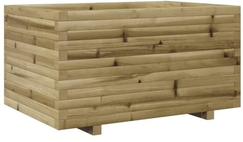 vidaXL Pflanzkübel, Blumenkübel mit Holzrahmen, Blumenkasten für Terrasse Garten, Pflanzkasten Hochbeet Pflanzgefäß, Kiefernholz Imprägniert
