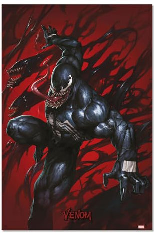 Grupo Erik Poster Marvel Venom Kunstdruck - Deko Wohnzimmer oder Deko Schlafzimmer - Deko Zimmer - Größe 61 x 91 - Offizielle Marvel Fanartikel