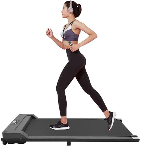Walking Pad Raceable,Laufband für Zuhause bis 100kg, Laufband Schreibtisch mit App, mit LCD-Anzeige, Fernbedienung, Doppelter Stoßdämpfung