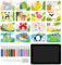 Zubehors Farbige Sandmalerei,Sandmalerei | Farbsand-Kunstbilder-Sets für Kinder,1 Tablett, 1 Pinsel, 12 Sandfarben, 16 Bilder zum Abziehen und Streuen, Kunstwerkzeug für lustiges Basteln