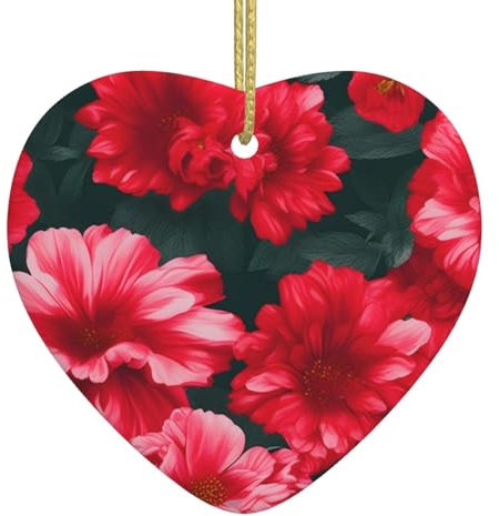 Rot Rosa Blumen Weihnachten Keramik Liebe Anhänger Weihnachtsdeko Saisonale Dekoration Home Decoration