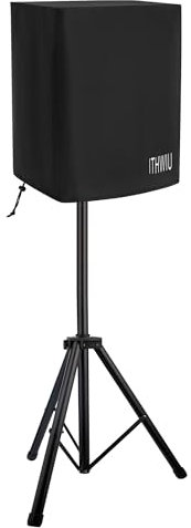 ITHWIU 10 Inch PA/DJ Lightweight Powered Speaker Cover for Stand Mounted Speakers - Tear and UV Resistant Water Waterproof with Adjustable Drawstring Black