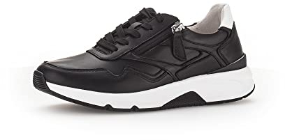 Gabor Damen Low-Top Sneaker, Frauen Halbschuhe,schnürschuhe,schnürer,straßenschuhe,Strassenschuhe,Sportschuhe,schwarz/Weiss,42 EU / 8 UK
