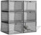 Cajas de Almacenaje de Zapatos de Plástico Transparente | Juego de 6 Contenedores Organizadores de Zapatos Apilables con puerta magnética | Zapateras para Guardar Zapatos | Zapatero Modular Negro