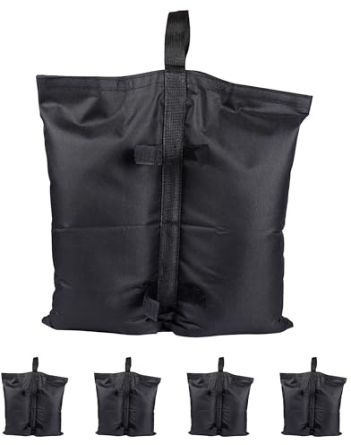 Pavillon Sandsack zum Befüllen 37 x 35 cm 600D Oxford Gewebe - 4er Set - Doppel Gewicht mit Klettverschluss für Aufstellpavillon - Gartenpavillon Standsicherung Faltpavillon Bein Beschwerer Gewicht