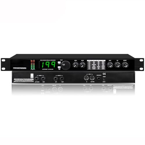 MiBoce Equalizzatore del Processore Audio, Processore DSP Reverb Digitale Professionale, Elaborazione del Segnale a 24 Bit Preimpostati/programmabile, 99 Programmi di Preimpostazione