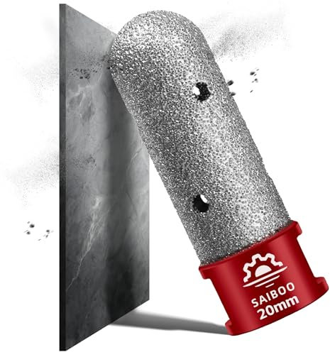 Fresa de Diamante 20mm Broca de Fresado para Baldosas para Agrandar dar Forma y Esmerilar Agujeros en Cerámica Azulejos Porcelana Mármol Granito Encimera de Piedra (M14 Rosca)