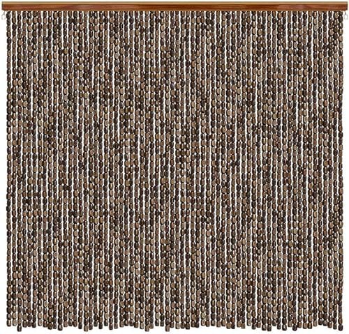 Perlen-türvorhang Bambus 90x200cm Perlen-Bambus-Holz-türvorhang Sommer Blind Fly Curtain Screen Dekorative Sichtschutzwände Für Zuhause Perlen-türvorhang FLI, Coffee, 90x200cm(90Shares)