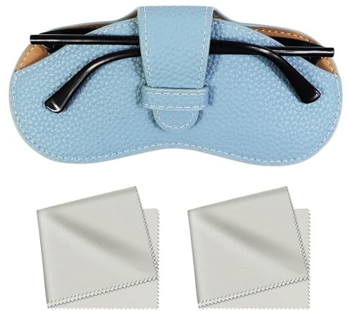 Qufiiry Pelle Custodia Portatile Per Occhiali Da Sole, Porta Occhiali da Sole, Custodia Occhiali Morbida, Unisex Porta Occhiali, Custodia per Occhiali da Viaggio