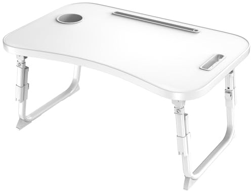 Laptop Desk, Laptop Bed Table with Cup Slot, Reading Holder Notebook Stand Breakfast Tray Book Holder for Sofa, Terrace, Balcony