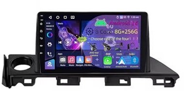 9 Zoll Doppel Din Android 15 Autoradio,für Mazda 6 GL GJ 2012-2017,mit CarPlay Rückfahrkamera Lenkradsteuerung Bluetooth GPS Navigation FM Digitalradio WiFi(C2 3+32G)