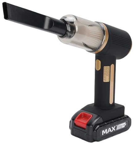 Hamwesh Aspirateur de Voiture, 120 W 20 000 Pa, Moteur sans Balais Rechargeable sans Fil, Souffleur et Aspiration 2 en 1, Aspirateur à Main avec 4 Buses et 2 Brosses pour Voiture et Maison
