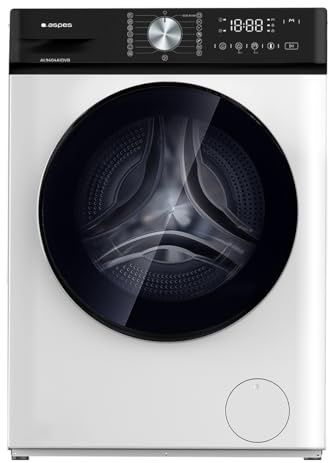 Aspes Lavadora 9 Kg Carga Frontal, Blanco, AL9404AIDVB. 1400W, 1400 rpm, Motor Inverter, 15 Programas, Sistema Eco-Logic, Tambor Waterdrop, Clase de Eficiencia Energética A