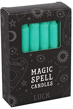 Attitude Clothing Pack of 12 Green Luck Spell Candles