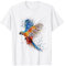 Graffiti T-Shirt Papagei Ara Vogel Wasserfarben Männer Frauen T-Shirt S Weiß Kurzarm Klassische Passform Rundhals-Ausschnitt Street Art Design und gemischtes Gewebe