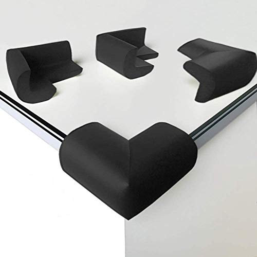 8PCS Protection Coin de Table Bébé Enfant Mousse Souple Protecteurs d'angle de Sécurité Protege Coins Mousse Anti-Chocs avec Résistant Adhésifs (Noir)