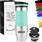 Milu Tazza termica da viaggio per caffè con incisione - 370ml 450ml - idea regalo personalizzata regalo di compleanno regalo di Natale per uomini donne mamma papà fidanzata (450ml, Turchese)