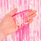 2 Pack Iridescent Fringe Foil Curtain Backdrop - BRAVESHINE Metallic Foil Fringe Holidays Party Iridescent Fringe Photo Backdrop Multicolor Curtain Door Streamers(Gold & Pink,1x2m)