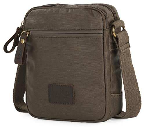 Lois - Umhängetasche Herren Klein mit verstellbarem riemen - Herren Umhängetasche Klein hergestellt aus hochwertigen Materialien - Dauerhaft Kleine Umhängetasche Herren - Herrentasche Zum Umhän, Braun