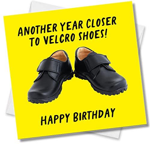 Punkcards - Lustige Geburtstagskarten für Männer - Another Year Closer to Velcro Shoes - Happy Birthday Karte für Ihn - Lustige Grußkarte für Papa - Für Onkel Geburtstag