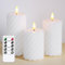 Mavandes Flammenlose LED-Kerzen mit Fernbedienung,Weiß batteriebetrieben flackernde Säule Pack von 3 echten Wachs Zeitsteuerung Kerzen (7,5x10,12,5,15cm)