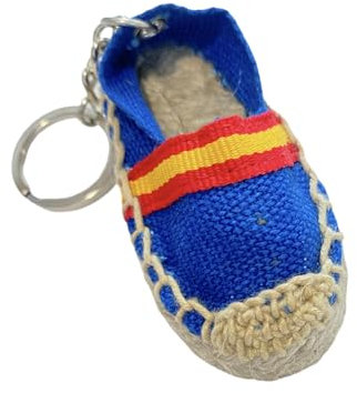 MIBANDERA Porte-clés drapeau de l'Espagne, porte-clés homme, femme, drapeau de l'Espagne. Porte-clés voiture moto, Espadrilles bleu roi drapeau, Taille Unique
