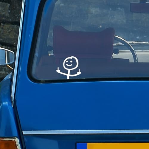 KITUREK Car Fuck You Meme Vinyl Sticker Decal, White, Small
