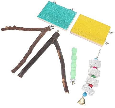 VANZACK 6stücke Teiliges Papageien-Spielzeug Kletterstangen Und Kauflächen Geeignet Für Vogelkäfige Fördert Aktivität Langeweile Und Für Vögel