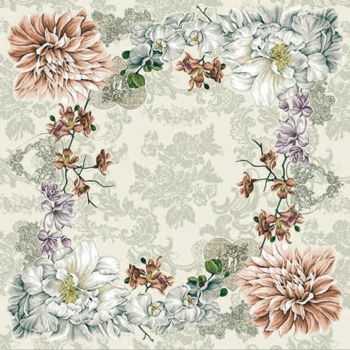 MAGIE DI CASA Tischdecken aus Gobeline, Jacquard, hergestellt in Italien (ZHOU, 4 Personen, 140 x 140 cm)
