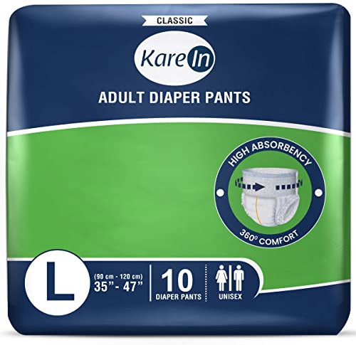 Inkontinenz Pants für Erwachsene - 10 x Saugfähige Windelhosen für Männer und Frauen - Diskreter Auslaufschutz und Elastischen Bündchen - Gr. L (89-120 cm)