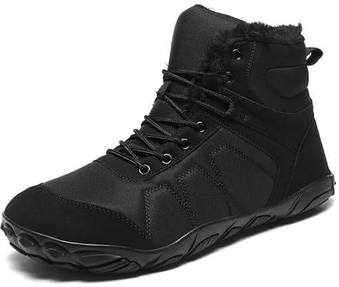 MIFAWA Barfußschuhe Winterstiefel Herren Damen Schneestiefel | Herren Damen Winterstiefel Warm Gefüttert Barfußstiefel für Wasserdicht Outdoor Anti-Rutsch Bequem Leicht Schwarz1 40EU