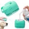 Dog Cat Bath Brush - Puppy Pet Massage & Grooming Brush - Silicone Dog Shampoo Brush with Soap Dispenser - Deshedding Tool for Long & Short Haired Dogs and Cats - Perfect for Pet Washing & Showering