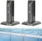 OUUTMEE 2 Packs Pool Glass Clamps, 304 Stainless Steel Stairs Glass Clamps, 8-12mm Adjustable Glass Brackets, Glass Railing Clamps Square Glass Spigots for Railing Balcony Balustrade (Black)
