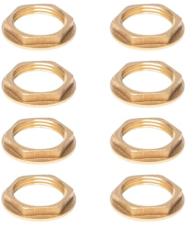 Sxutop 8 Piezas Contratuerca Laton Hexagonal Tuercas de Bloqueo de Latón Hembra 3/4 de Pulgada Tuercas Laton de Brida para Grifos de Lavabo de Baño, Accesorios de Fontanería, Accesorios de Hardware