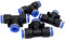 LTRAJUYNH 30PCS PE Pneumatic Fitting Quick Slip Lock Tee 3Way Pipe Water Hose Tube Connector Air Connectors 4/6/8/10/12MM(PE4)