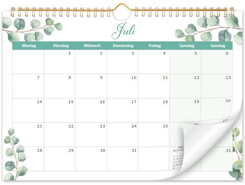 Kalender 2025/2026 Wandkalender, 18 Monate Familienplaner von Juli 2025 bis Dezember 2026, Monatskalender 2025 Wandkalender für Zuhause oder Büro, 30x21 cm