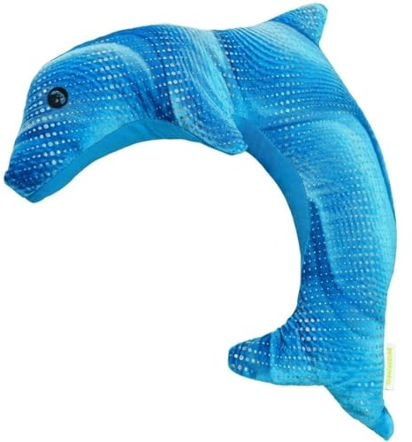 Theralino manimo® Gewichtstier Delfin Beruhigendes Gewicht für Kinder und Erwachsene, Weiches Material, Ideal für Entspannung und Konzentration (1 kg, 2 kg) (2 kg, 37 cm)