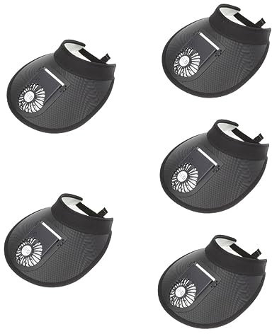 VALICLUD 5sets Fan Sun Hat Rechargeable Fan Uv Wide Brim Visor for Outdoor Activities Beach Hiking Pool for Sunshade and Cooling