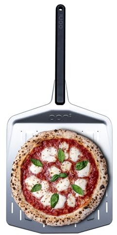 Ooni Pala per Pizza Forata 35 cm in Alluminio, Pala Professionale Leggera con Manico Lungo, Accessorio per Forni per Pizza