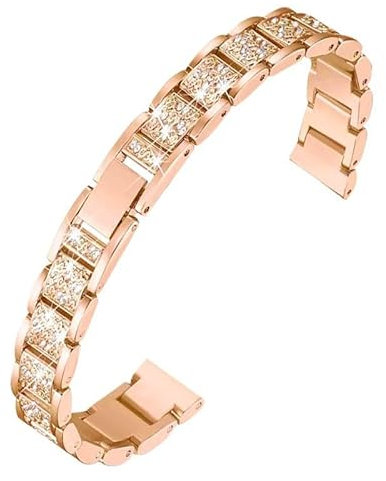 dongriuk Pour les accessoires de bracelet de montre DW pour femmes en acier flash(Rose gold,12mm)