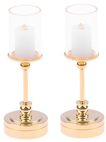 2Pcs Dollhouse Lights LED Light up Candle Dollhouse Lamp 1:12 Scale Miniature Furniture for Miniature Table Decor| Accessories