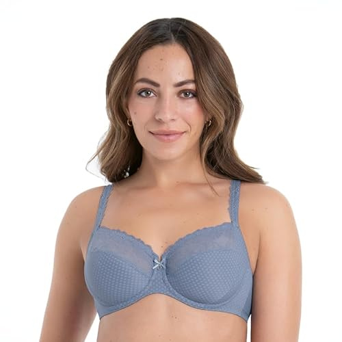 Rosa Faia by Anita Eloise Bügel-BH – Damen BH mit dreigeteilten Cups, floraler Spitze, Pünktchen-Print und edlem Zieranhänger – femininer Alltags-BH