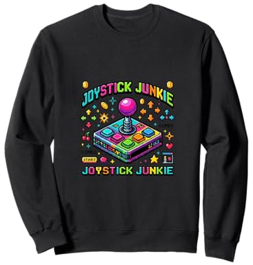 Retro Joystick Junkie Pixel Arcade Style Sweatshirt