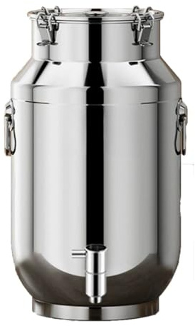 aliooila Edelstahl kanister 40l mit hahn olivenöl Milk can with lid Edelstahl-milchkanne mit Deckel transportkanne mit spannverschluss und gummidichtung(Capacity,40L)