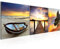 Runa Art - Bilder Sonnenuntergang Strand 120 x 40 cm 3 Teilig Wandbild auf Vlies Leinwand Orange Mehrteilig Modern 605933a